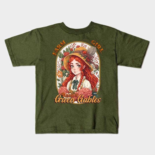 Anne of Green Gables Kids T-Shirt by Pictozoic